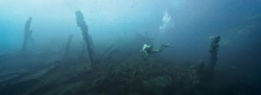 Alejandro at the Malakoff Wreck in Menorca, Spain