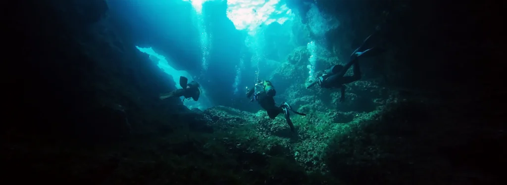Diving in the north of Menorca, Spain